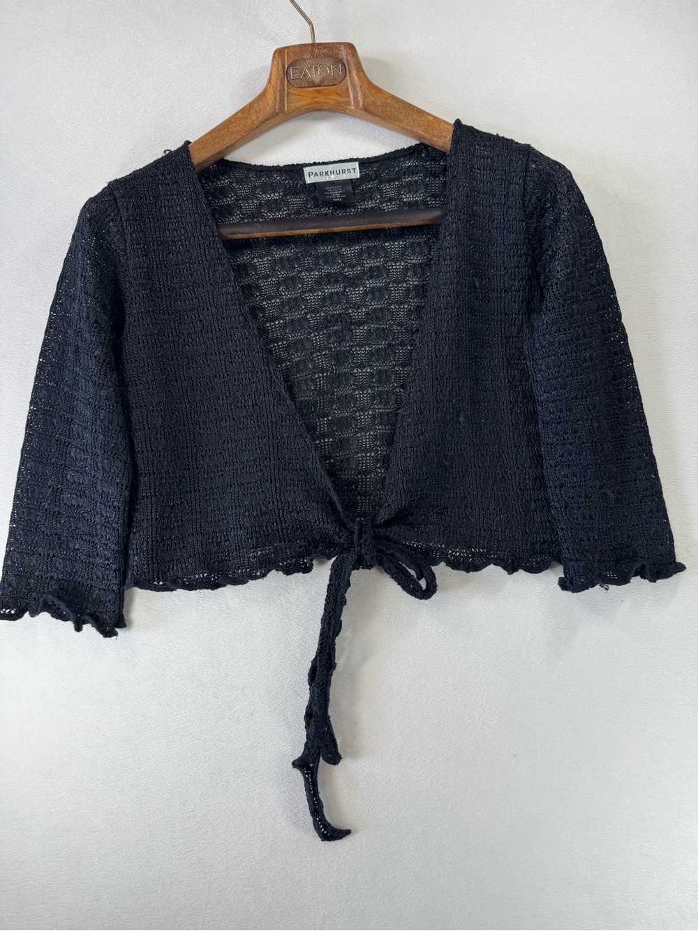 Parkhurst Black Open-Weave Shrug size Medium